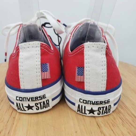 CONVERSE All Star Ox Sneakers Fly Your Colors America RWB Wide Stripe M4 W6 NWT - Picture 4 of 12